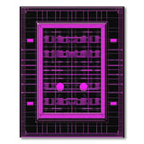 Pink Geometric Grid Wireframe Area Rug