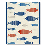 Whimsical Fish School Coastal Area Rug