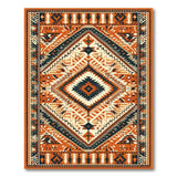 Orange Southwestern Diamond Geometric Rug