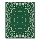 Elegant Green Snowflake Floral Area Rug