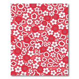 Vibrant Red White Floral Pattern Area Rug