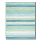 Blue and Teal Blue Teal Striped Coastal Area Rug