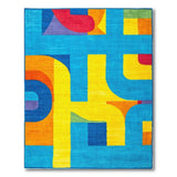 Geometric Modern Vibrant Geometric Abstract Multi-Color Area Rug
