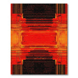 Bold Red Geometric Modern Red Area Rug