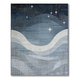Starry Night Abstract Blue Wave Area Rug