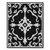 Floral Vintage Black and White Ornate Black White Damask Area Rug