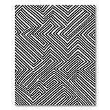 Bold Zigzag Maze Black White Geometric Rug