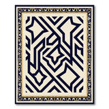 Navy Geometric Trellis Area Rug