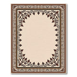 Beige Area Rug with Ornate Persian Floral Border