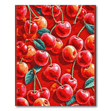 Red Fruit Pattern Vibrant Cherry Fruit Pattern Area Rug