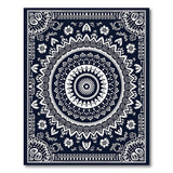 Navy Mandala Persian Blue and Teal Area Rug