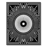 Black White Geometric Sunburst Area Rug