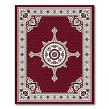 Ornate Maroon Mandala Persian Area Rug
