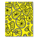 Zesty Yellow Lemon Slices Fruit Pattern Rug