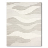 Layered Grey Waves Abstract Area Rug