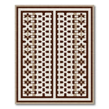 Beige Geometric Lattice Frame Rug