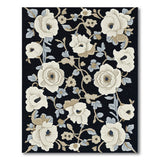 Elegant White Anemone Floral Area Rug