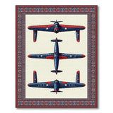 Patriotic Fighter Planes Persian Area Rug