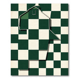 Rustic Green Barn Checkerboard Farmhouse Rug