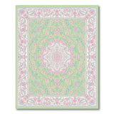 Light Green Pink Floral Vintage Area Rug