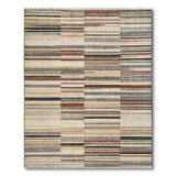 Striped Geometric Area Rug in Browns Tans