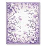 ODIKA Purple Vintage Floral Washable Area Rug - Low Pile, Non-Slip, Pet & Kid Friendly