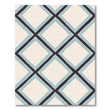 Teal Navy Diamond Lattice Area Rug
