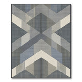Geometric Modern Blue and Teal Modern Geometric Blue Grey Area Rug