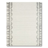 Beige Area Rug with Grey Scalloped Borders