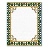 Ornate Green Gold Persian Border Rug