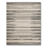 Modern Black Grey Horizontal Stripe Area Rug