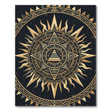 Golden Sun Mandala Heritage Tribal Rug