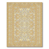 Gold Silver Traditional Persian Medallion Rug