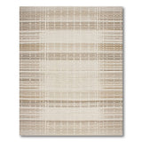 Cream Tan Textured Stripe Woven Rug