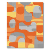 Vibrant Orange Abstract Area Rug