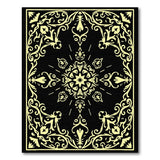 Traditional Persian Gold and Silver Ornate Gold Mandala Black Area Rug