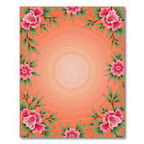 Pink Hibiscus Floral Orange Area Rug