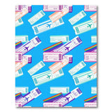 Vibrant Ticket Print Washable Area Rug