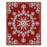 Red Persian Snowflake Motif Area Rug