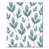 Teal Eucalyptus Leaves Boho Area Rug