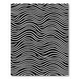 Wavy Lines Black White Geometric Area Rug