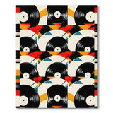 Multi-Color Vinyl Records Geometric Area Rug