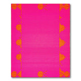 Vibrant Pink Area Rug with Orange Tribal Borders