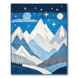 Starry Night Mountains Kids Area Rug