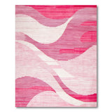 Wavy Pink Abstract Area Rug