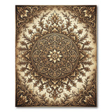Gold and Silver Ornate Gold Mandala Area Rug