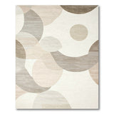 Modern Beige Overlapping Circles Abstract Area Rug