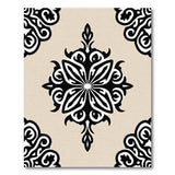Ornate Black Floral on Beige Persian Area Rug