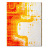 Vibrant Orange Wave Geometric Area Rug