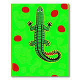 Vibrant Green Gecko Lizard Area Rug